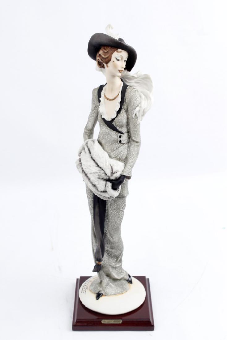 GIUSEPPE ARMANI FIGURINE LADY WITH MUFF: GIUSEPPE ARMANI FIGURINE LADY WITH MUFF Giuseppe Armani Figurine titled "Lady with Muff".Number 0388- C, in original box. Size: 14"