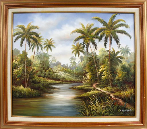 R Danford Florida Landscape Oil On Canvas Mar 02 2019 Manor Auctions In Fl