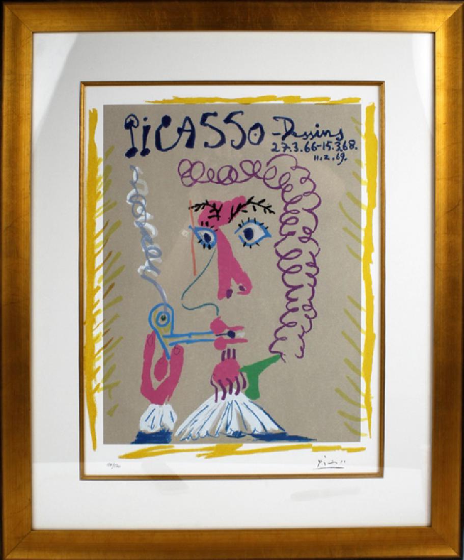 PABLO PICASSO FACSIMILE SIGNED LIMITED LITHOGRAPH: PABLO PICASSO SIGNED LIMITED EDITION LITHOGRAPH Pablo Picasso facsimile signed limited edition lithograph number 184/500. Signed and numbered in pencil lower right. Size: 20" x 24"