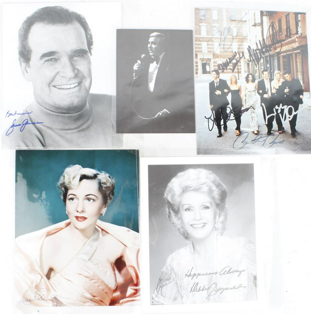 SIGNED PHOTOS - FRIENDS, REYNOLDS, FONTAINE, ETC.: SIGNED PHOTOS - FRIENDS, REYNOLDS, FONTAINE, ETC. Autographs. An original color photo of the cast of Friends, signed by all six major players - David Schwimmer, Jennifer Aniston, Courtney Cox, Matthew