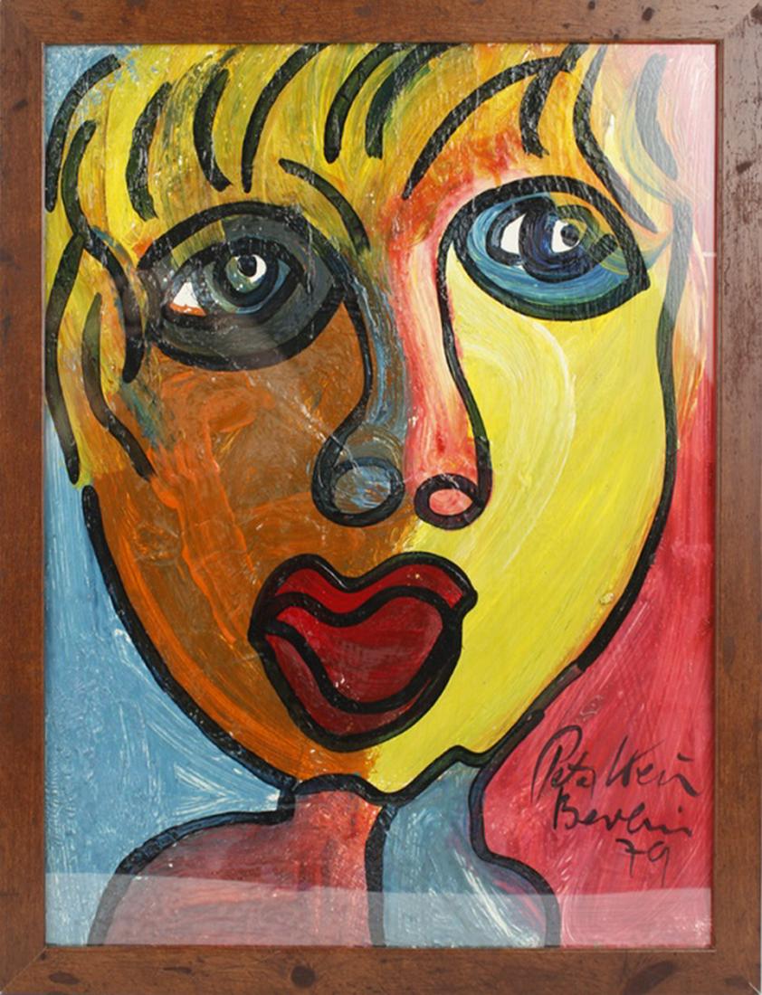 PETER ROBERT KEIL (GERMANY) ANDY WARHOL PORTRAIT: PETER ROBERT KEIL (GERMANY) ANDY WARHOL PORTRAIT Peter Keil, (German, 1942), portrait of Andy Warhol oil on board. Size: 20" x 24" framed