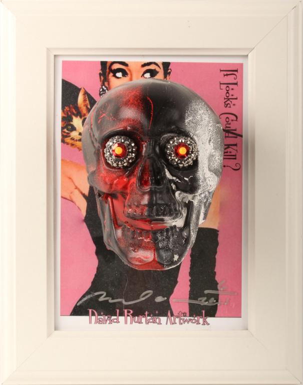 DAVID BURTON SIGNED 3D ART - IF LOOKS COULD KILL: DAVID BURTON SIGNED 3D ART - IF LOOKS COULD KILL David Burton original signed 3D art sculpture titled: If Looks Could Kill. Signed and dated bottom center. Size: 7.5 X 9.5" Condition: Very fine