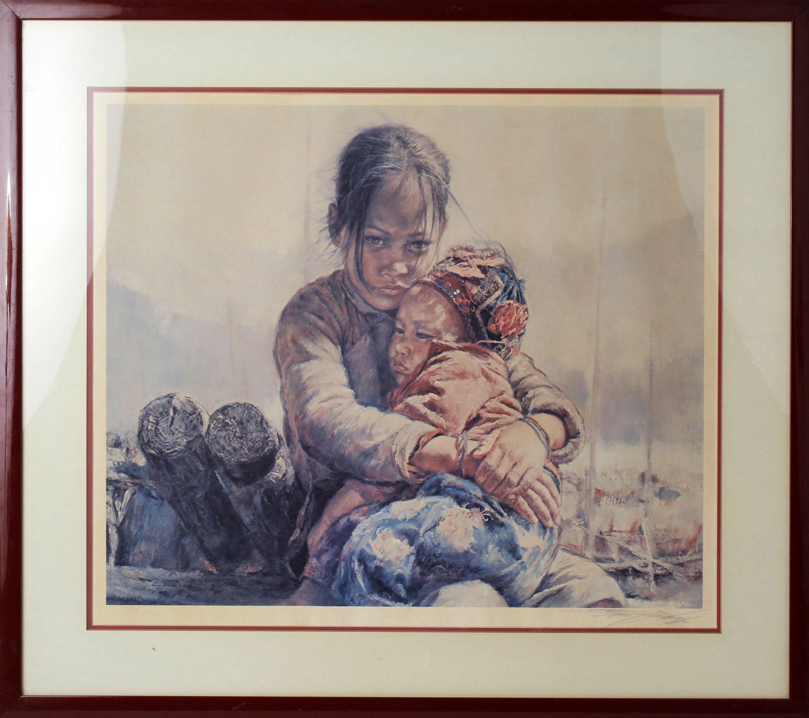 WAI MING SIGNED 1975 LITHOGRAPH: Wei Ming signed 1975 lithograph. Titled "Brother, Sister". Limited edition 50/300. 20" x 24" Condition: Very Fine.