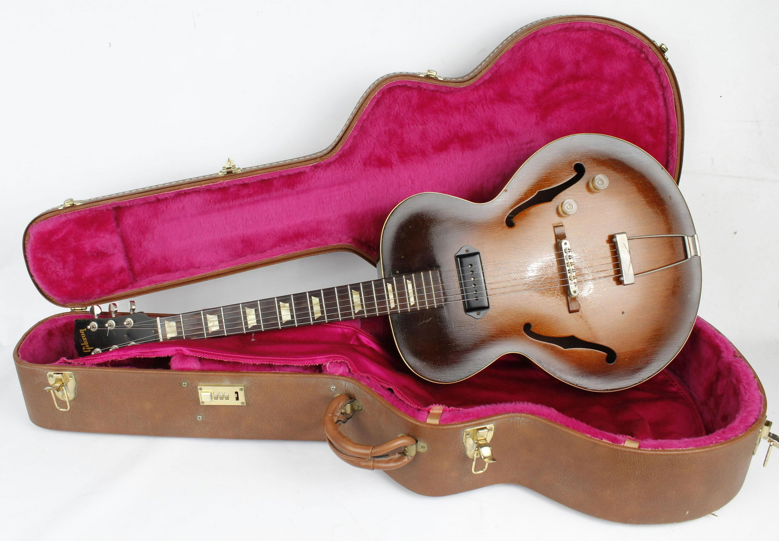 1950 WEATHER CHECKED L5 GIBSON GUITAR: 1950 Weather checked L5 Gibson Guitar. Condition: Very Fine.
