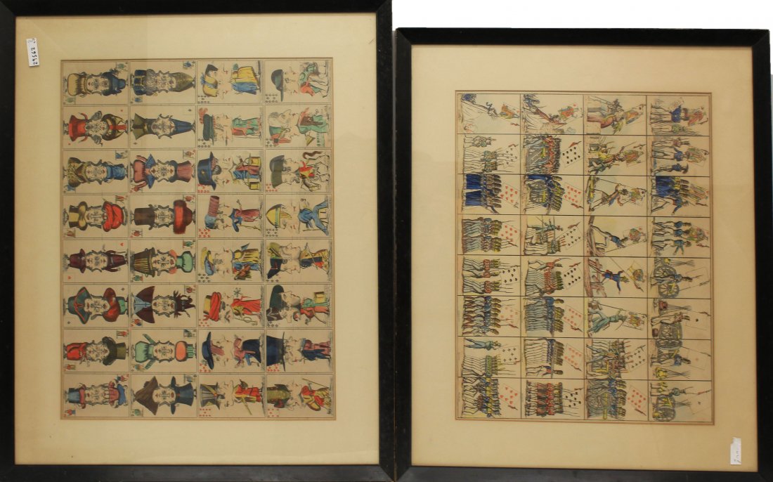 ANTIQUE FRAMED PLAYING CARDS - LOT OF TWO: Lot of two Antique framed playing cards. Frames measure 24" x 29"