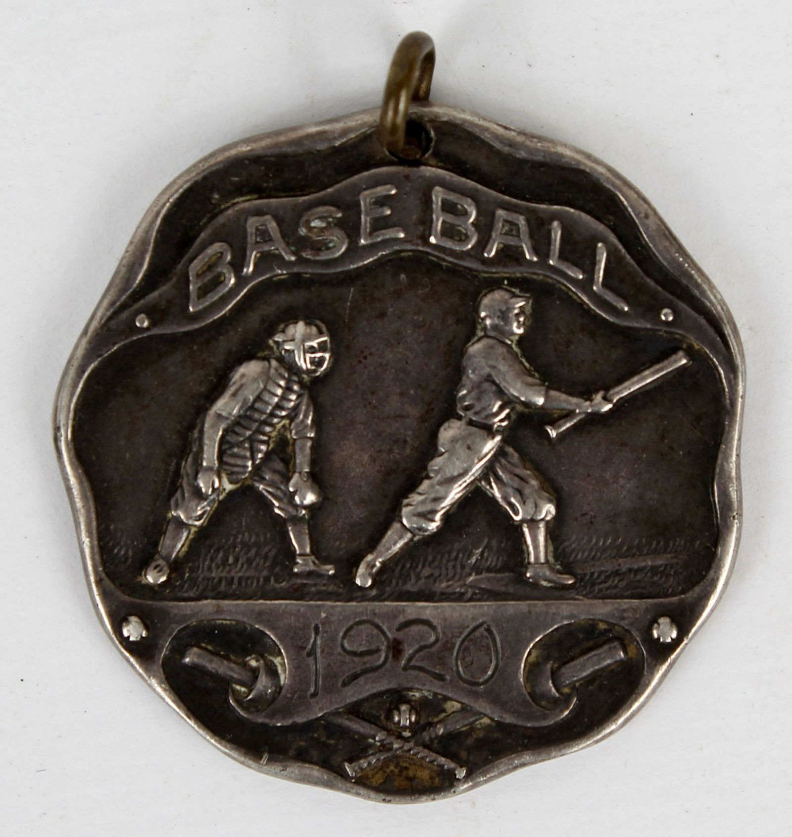 1920 NEGRO LEAGUE BASEBALL CHAMPIONSHIP MEDAL: "Independent League Champions" 1920 Baseball made by and properly hallmarked Wm Schridde Chicago, Sterling Silver. Provenance: Acquired in Tallahassee Florida from a Bradfordsville Fl. Estate adjacent