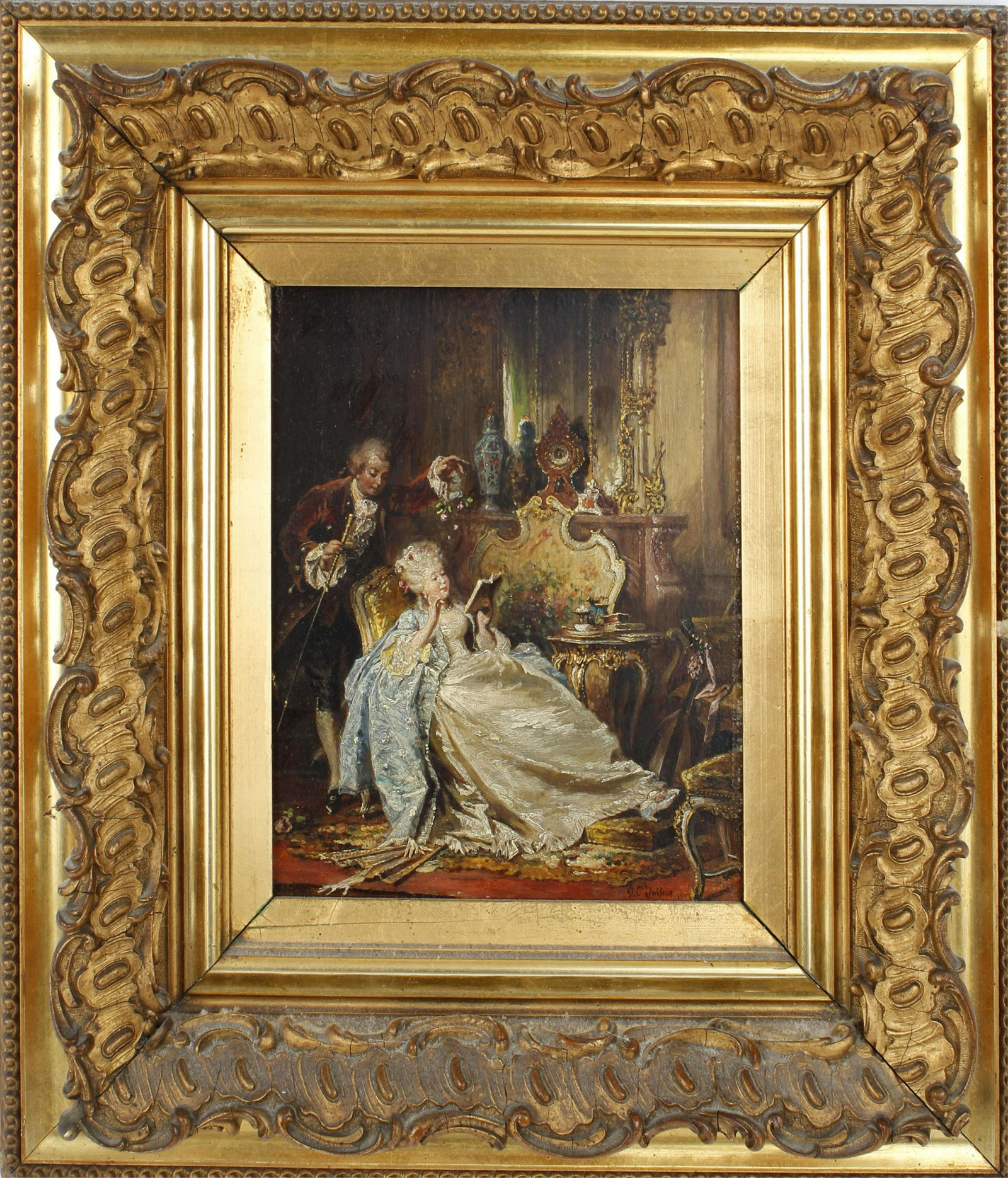 JAKOB EMMANUEL GAISSER KING LOUIS AND MARIE: Louis and Marie, Jakob Emmanuel Gaisser (1825-1899) Augsburg, Germany, in 1825. Jakob student of Johann Geyer at the Polytechnic School in Augsburg, studied at the Munich Academy underClemens Zimmerma