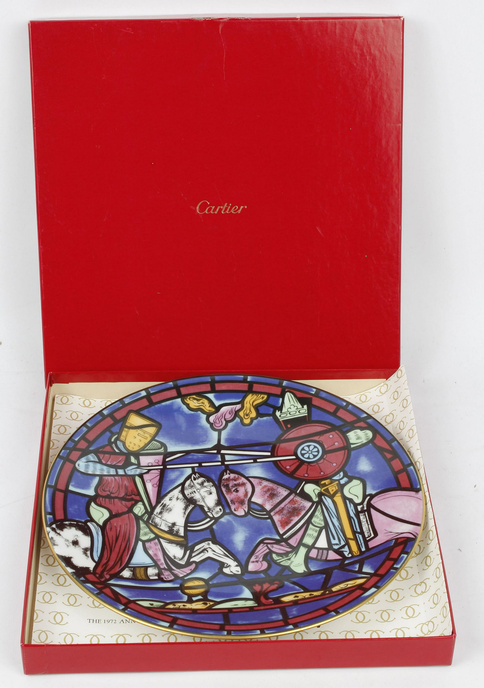 CARTIER CATHEDRAL PLATE LIMOGES FRANCE: The Annual Cartier Cathedral Plate. Chartres. First Issue Limited Edition. Made in Limoges France. 1972 Cartier, Inc. In original packaging. 10"D Condition: Very Fine