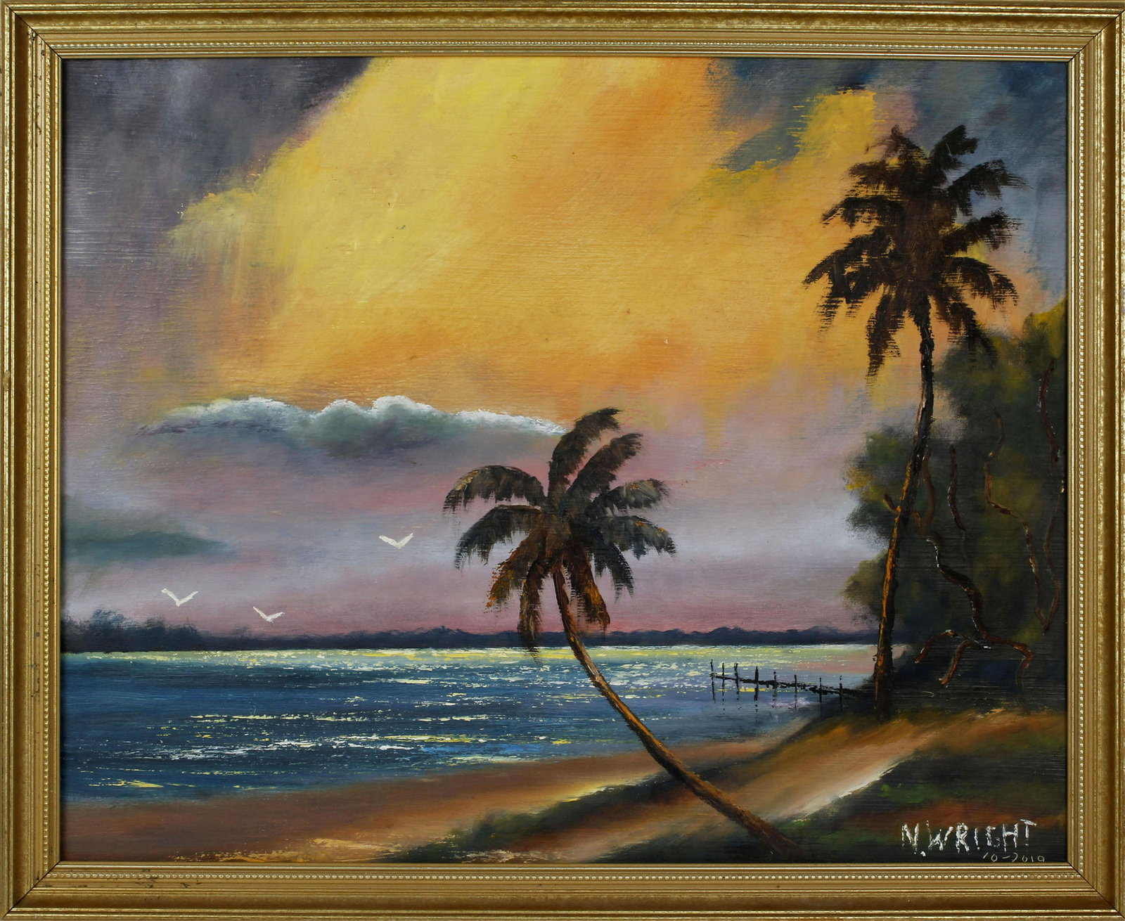 NE NORMAN WRIGHT FLORIDA ARTIST GOLD SKY (1 of 4)