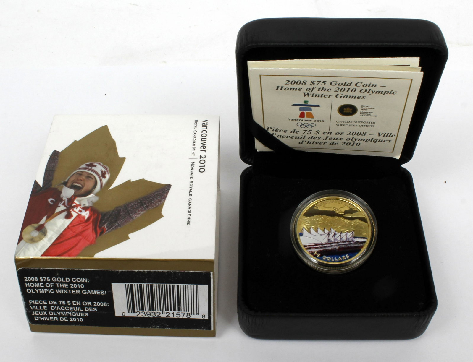 2008 $75 GOLD COIN HOME OF THE 2010 OLYMPICS: 2008 $75 Gold Coin - Home of the 2010 Olympic Winter Games coin.