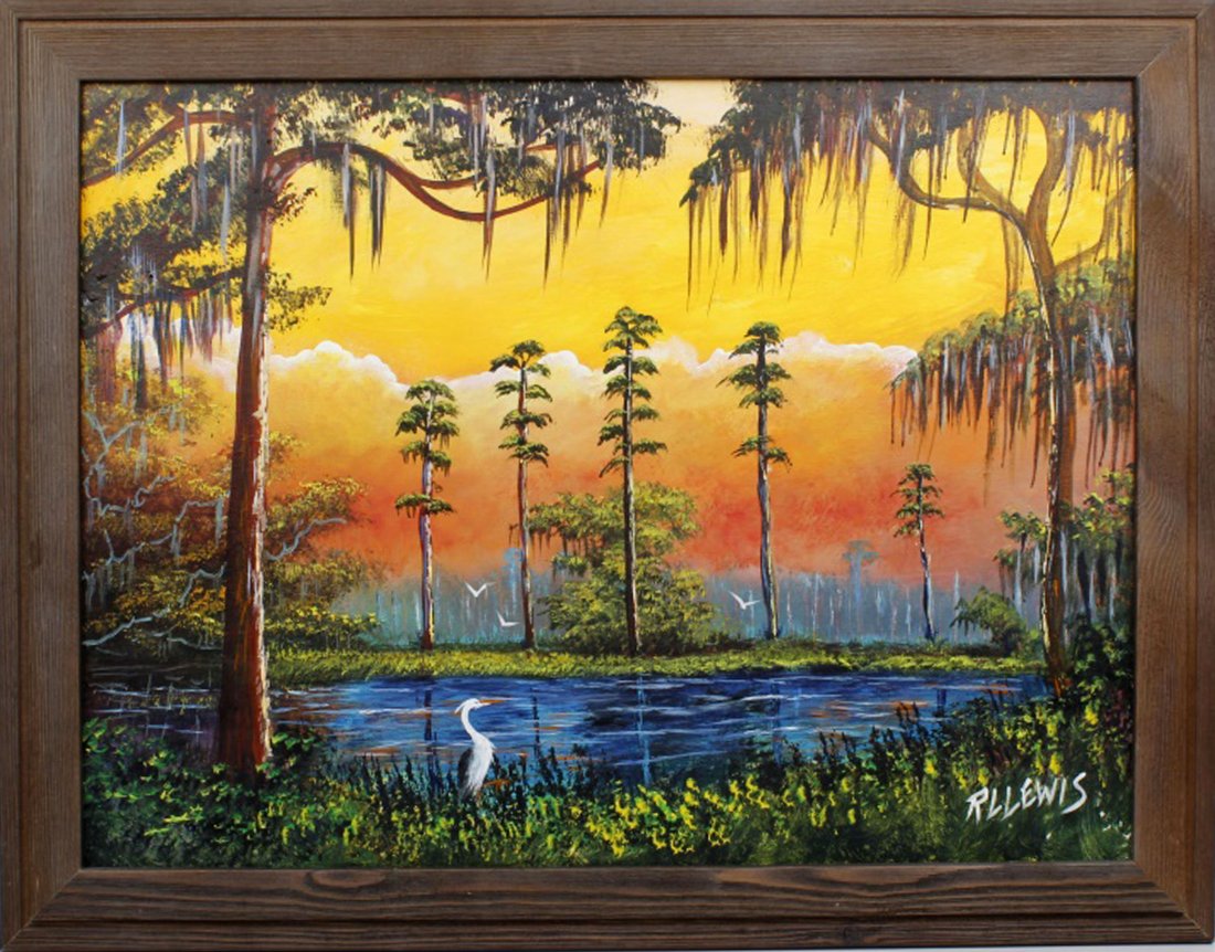 R.L. LEWIS FLORIDA HIGHWAYMEN FLORIDA RIVER SCENE (1 of 5)