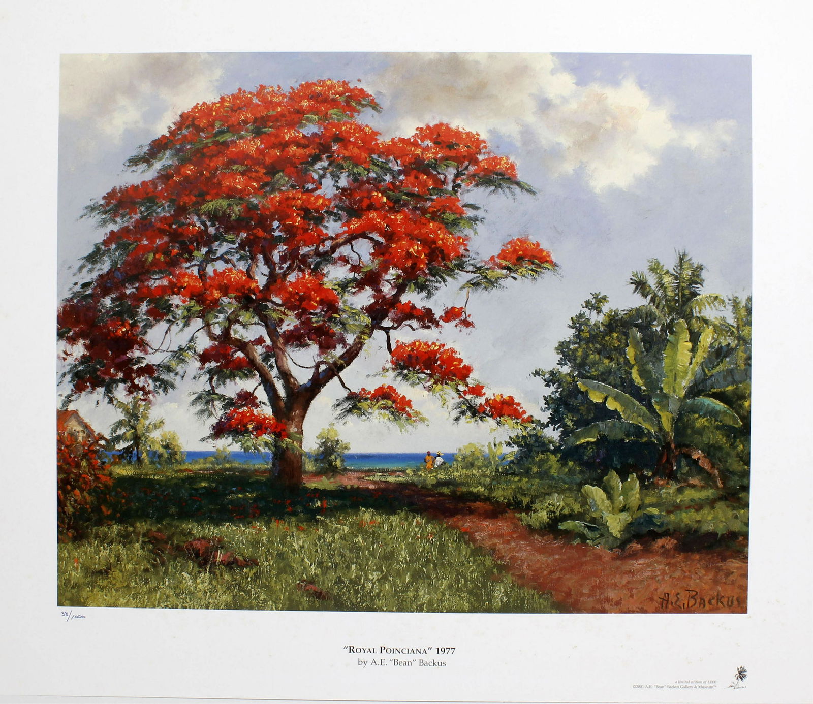 A.E. BACKUS ROYAL POINCIANA LITHOGRAPH (1 of 3)