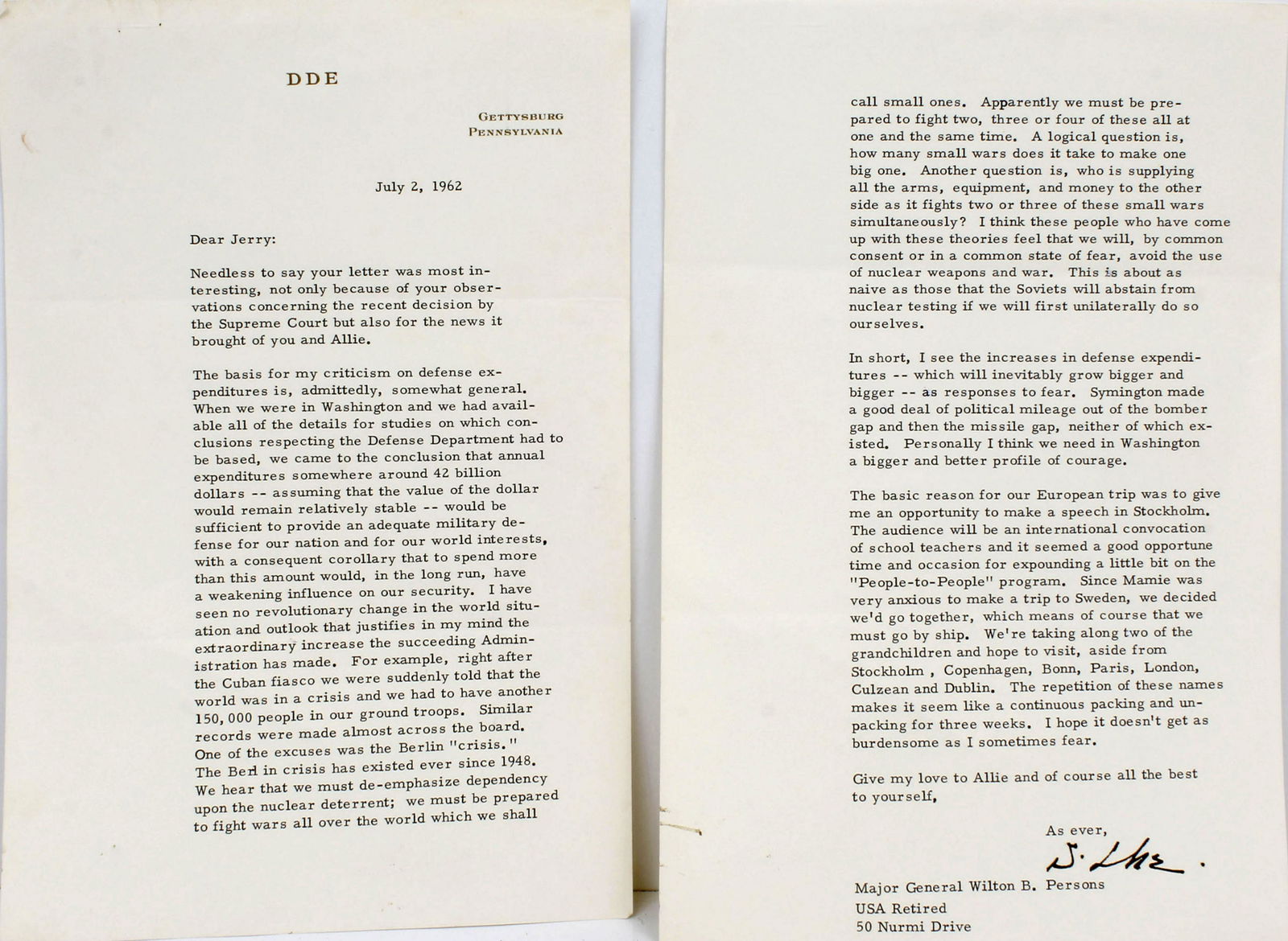 EISENHOWER ON KENNEDY, CUBA, BERLIN, NUCLEAR ARMS (1 of 3)