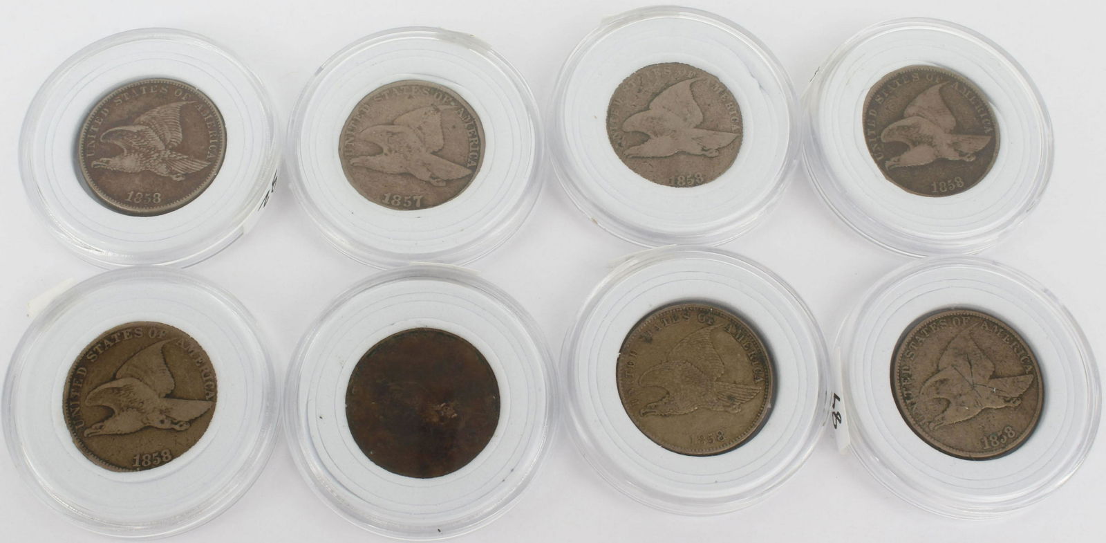 FLYING EAGLE CENT COIN COLLECTION - 1858,1857 (1 of 2)