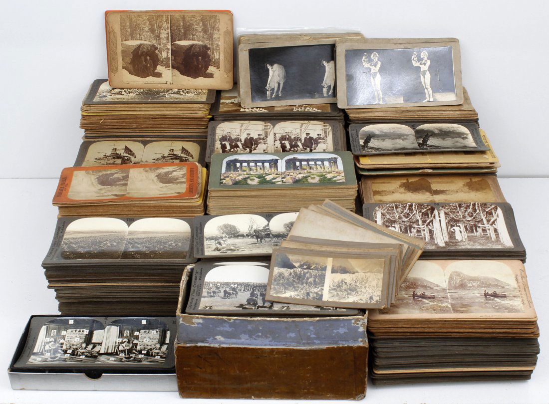LOT OF 1000+ SLIDES & 4 STEREOSCOPE VIEWERS (1 of 9)