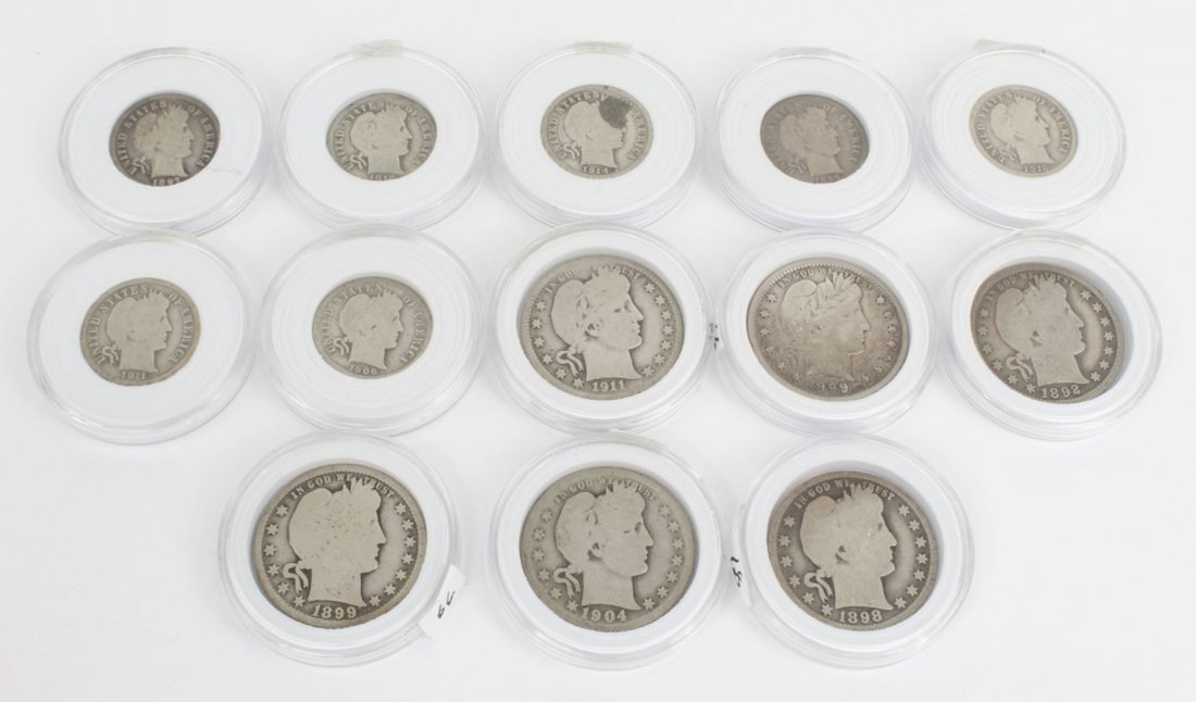 BARBER SILVER DIME AND QUARTER COLLECTION (1 of 2)
