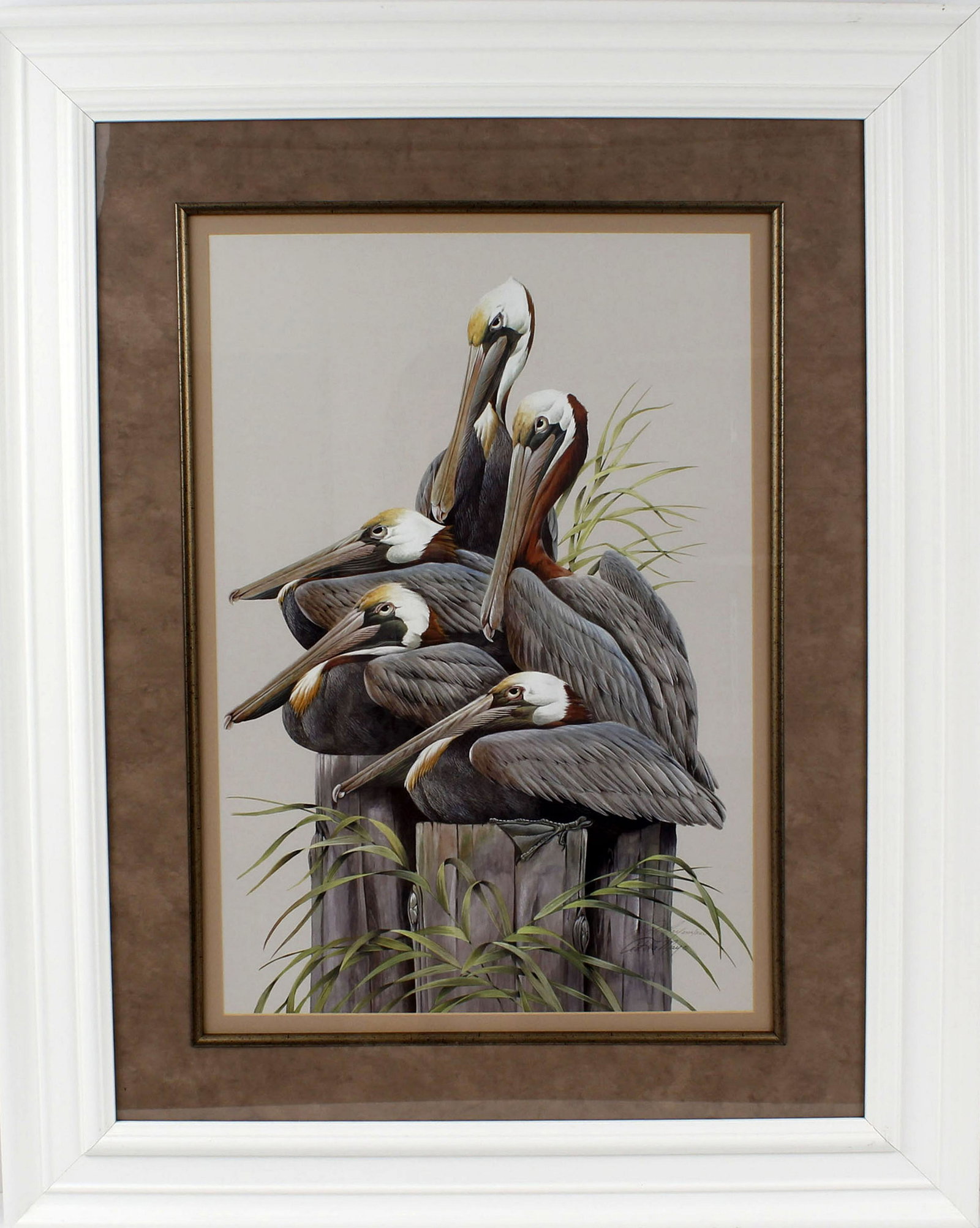 ART LAMAY FRAMED SIGNED COUCH POTATO PELICANS (1 of 4)