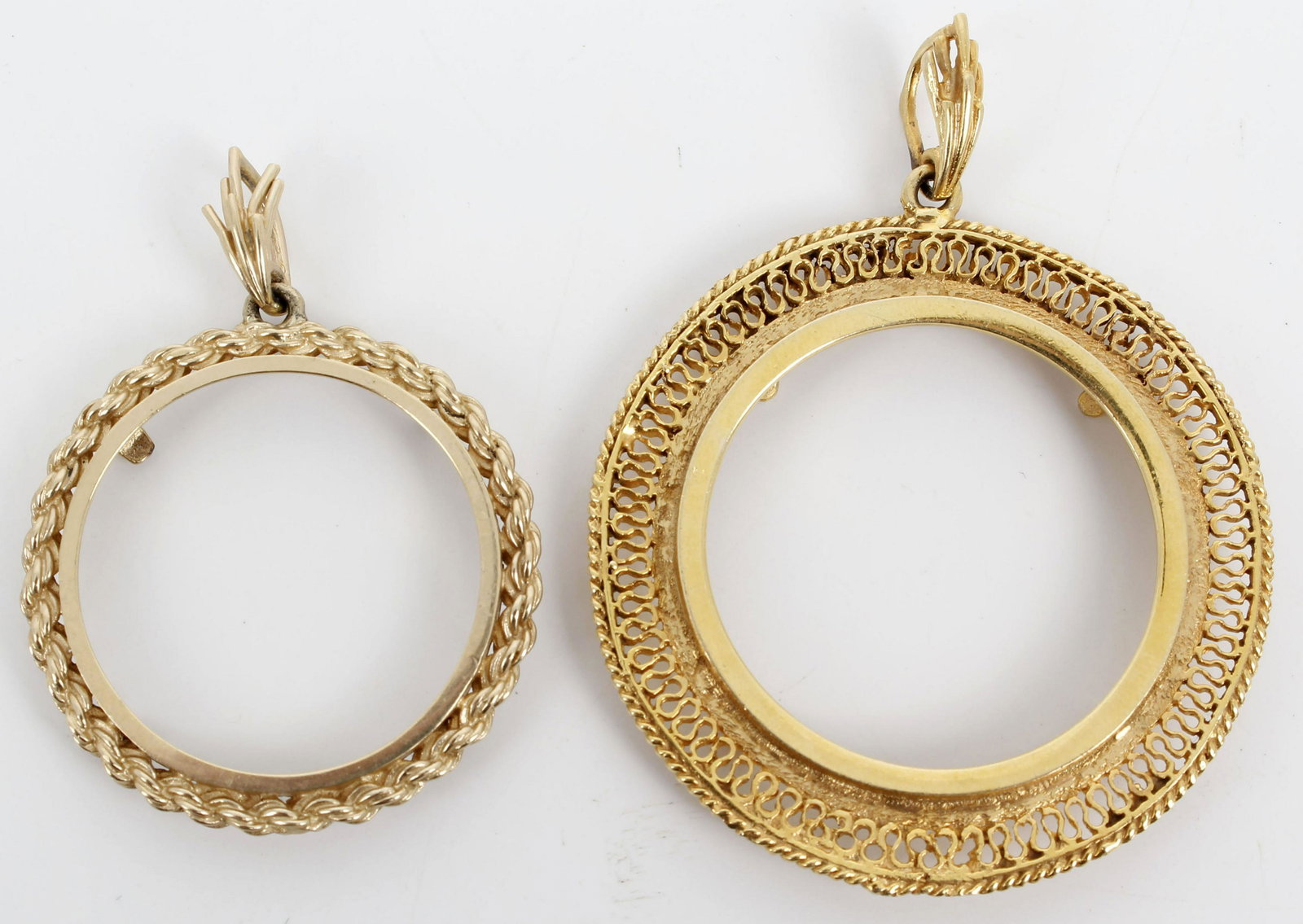 14K YELLOW GOLD COIN SETTINGS - 2 PENDANTS (1 of 2)