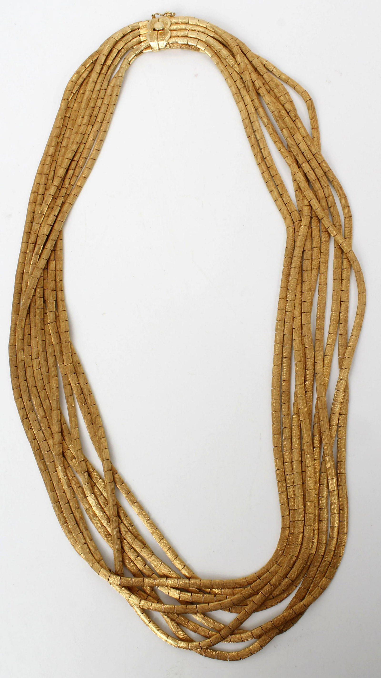 18K YELLOW GOLD LADIES 9 STRAND BARLINK NECKLACE (1 of 3)
