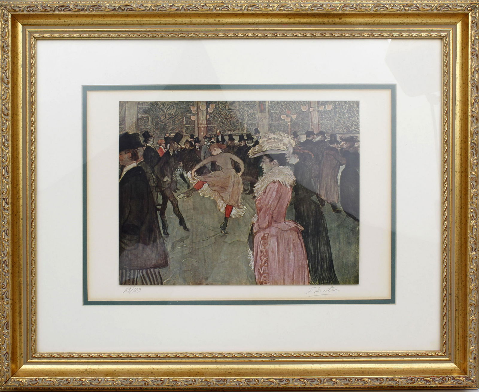 TOULOUSE LAUTREC "DANCE AT MOULIN ROUGE" SIGNED (1 of 4)