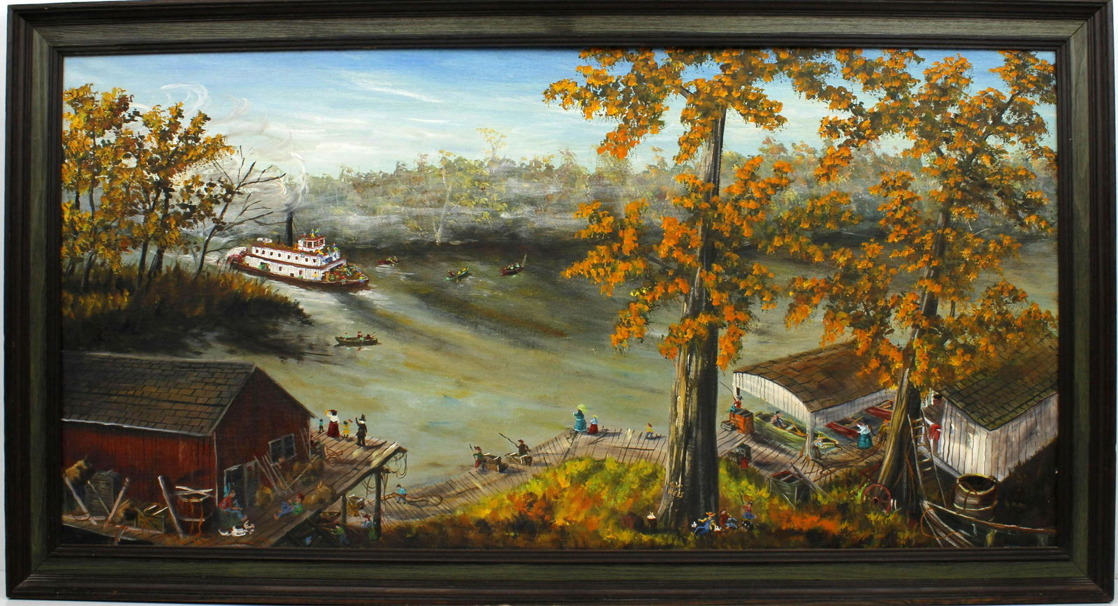GERALD L. NEES OIL PAINTING OLD RIVERBOAT (1 of 5)