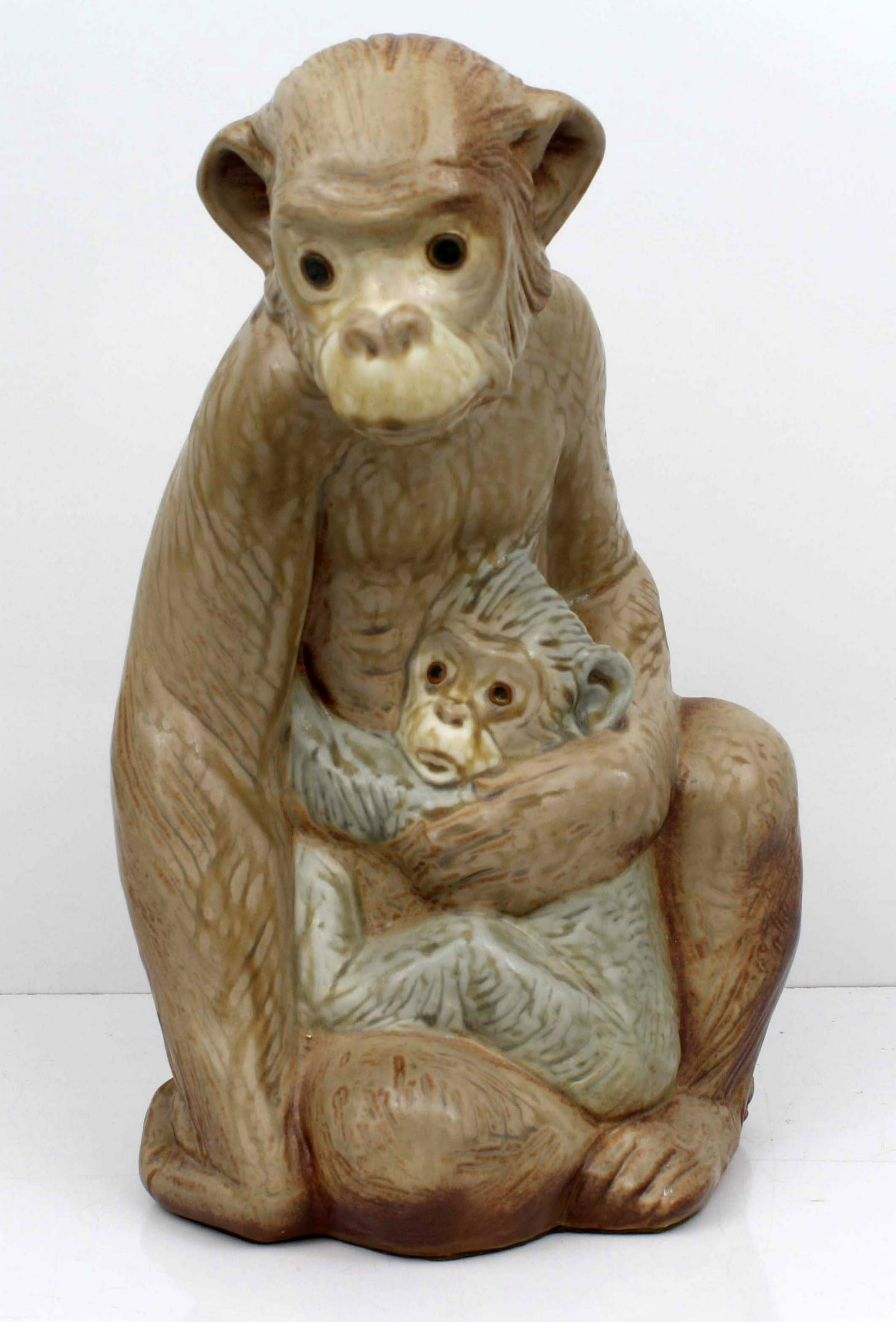 LLADRO GRES MONKEY MOTHER WITH BABY (1 of 3)