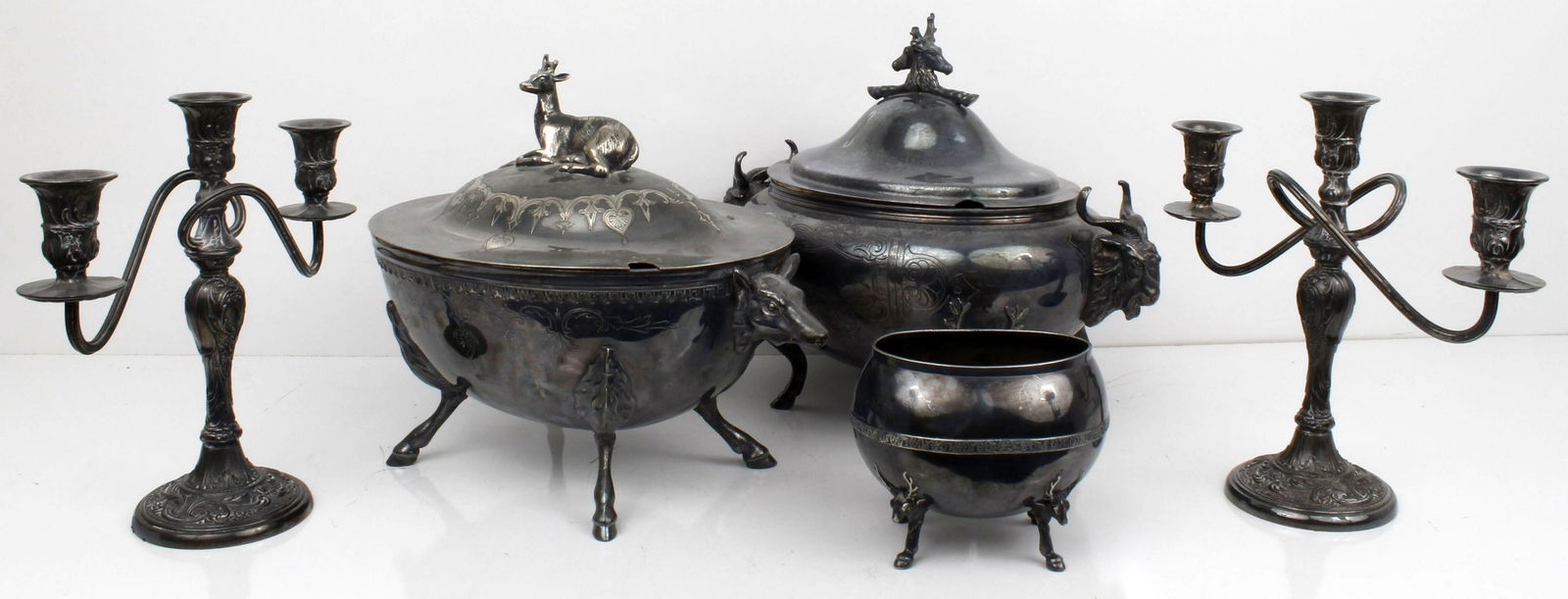 STAG DECOR SILVER PLATED SOUP TOUREEN AND SERVER (1 of 5)