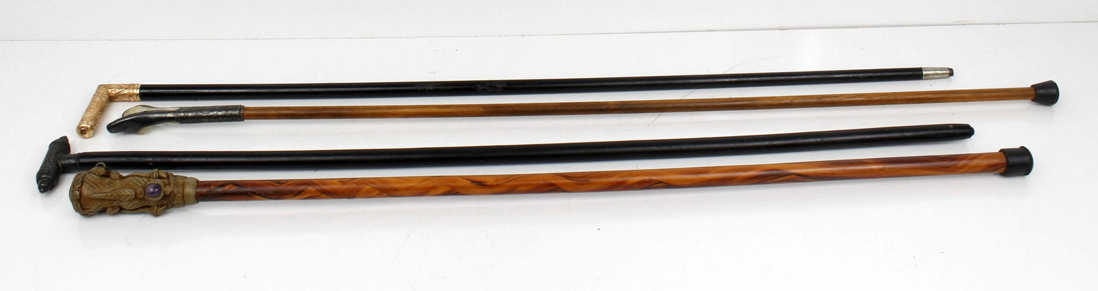 ANTIQUE CANE COLLECTION SILVER AND GOLD (1 of 3)