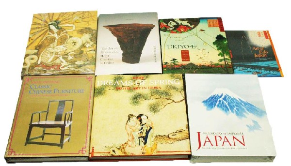 JAPANESE & CHINESE ART BOOK LOT OF 7: JAPANESE & CHINESE ART BOOK LOT OF 7 To include: Dreams of Spring, The floating world of Ukiyo-e, Art of Rhinoceros, Classic Chinese furnature, Art of Edo Japan, Splendors of Imperial Japan, Splendors