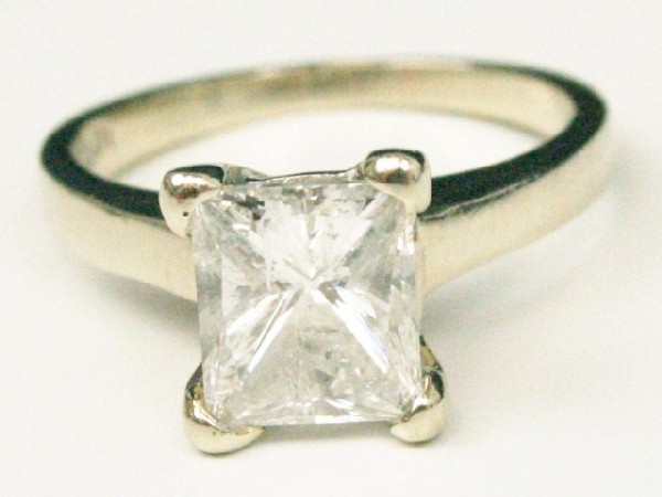 LADIES 1.79CT PRINCESS CUT DIAMOND RING: LADIES 1.79CT PRINCESS CUT DIAMOND RING H color I2 clarity, 7.75 x 6.58 x 4.75 mm. Set in a 14k Yellow gold solitaire mounting. Absolutely stunning ring. Together with September 2010 appraisal. Weight