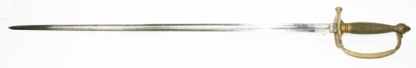 CIVIL WAR US ARMY MODEL 1840 NCO'S SWORD 1863: CIVIL WAR US ARMY MODEL 1840 NCO'S SWORD 1863 Single edged blade of 31.5 inches with single fuller. The ricasso is marked "Emerson & Silver, Trento N.J." and "US DFM 1863". Some light rust spotting to