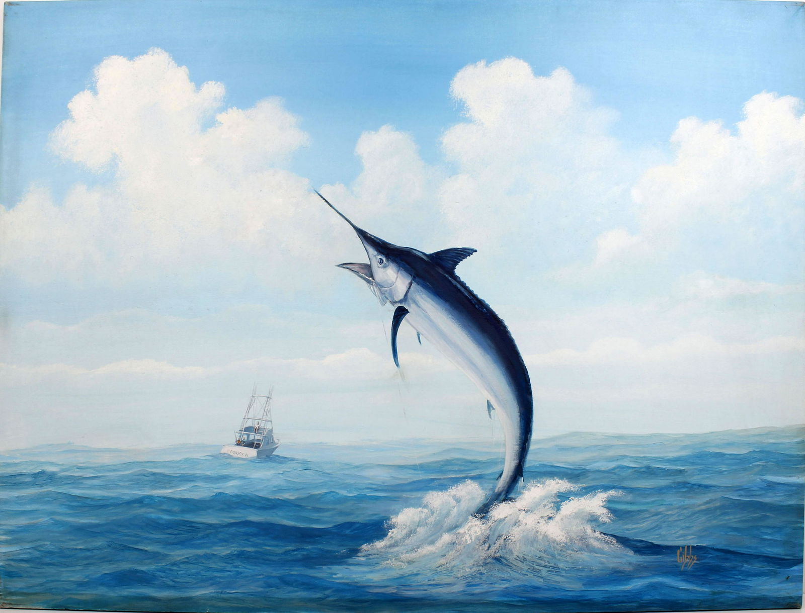 JOE D GIBBS FLORIDA ARTIST SAILFISH SAILING LARGE (1 of 3)