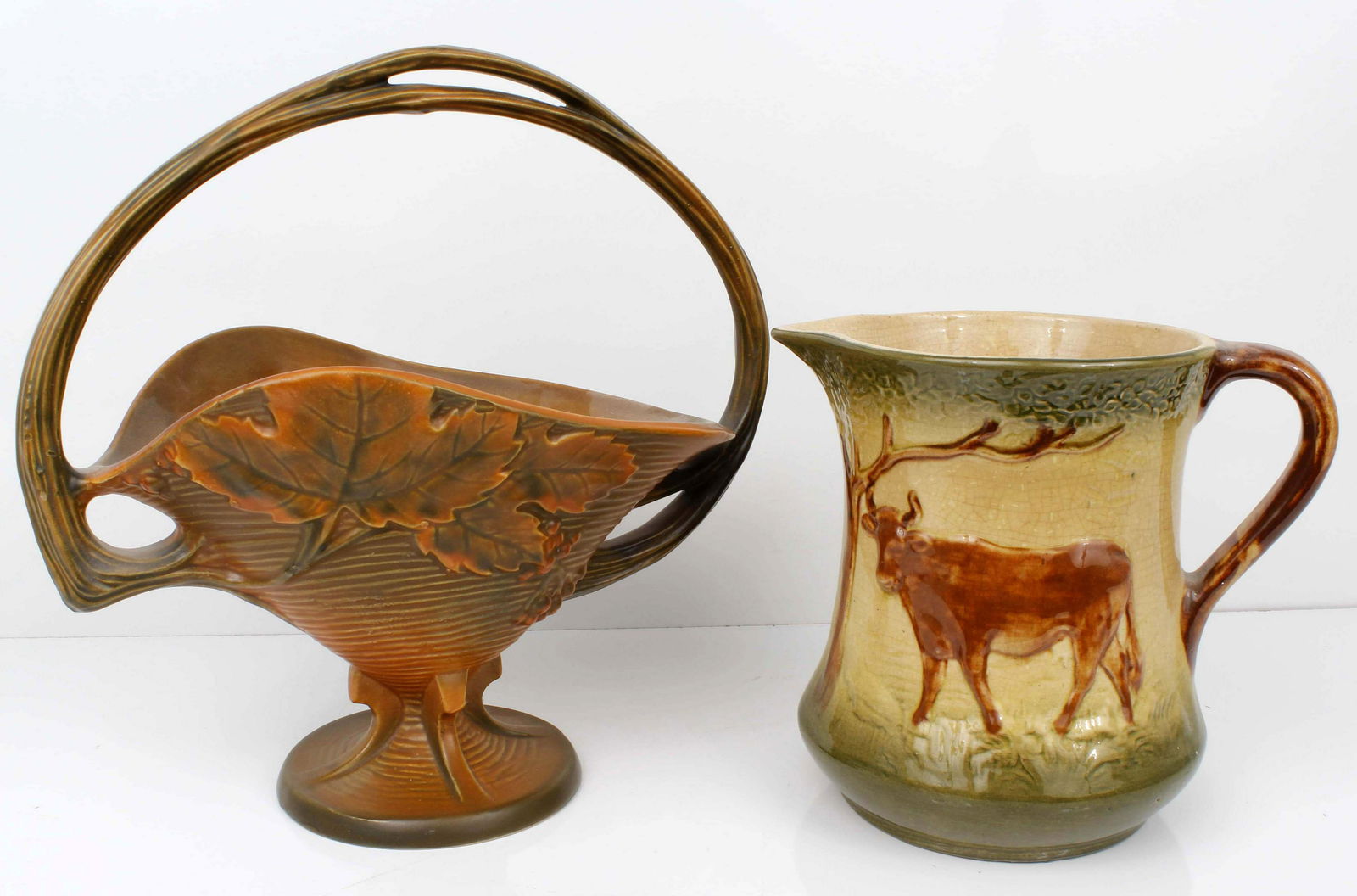 ROSEVILLE PITCHER AND BASKET (1 of 5)