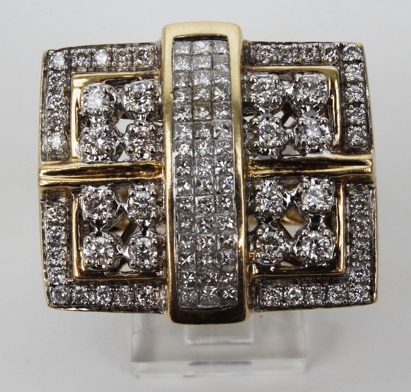 MENS 14K YELLOW GOLD DIAMOND RING 4 CARAT (1 of 4)