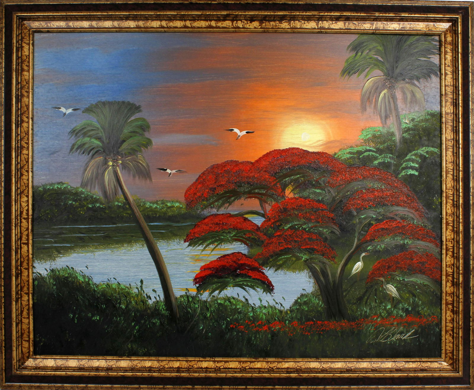 AL BLACK FLORIDA HIGHWAYMEN POINCIANA AND PALMS (1 of 4)