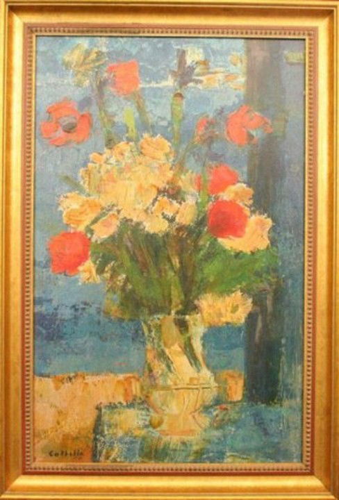 BERNARD CATHELIN 1919-2004 OIL ON CANVAS - SUMMER: BERNARD CATHELIN 1919-2004 OIL ON CANVAS - SUMMER Bernard Cathelin (French 1919-2004) painting. "Summer" is one in a series of Bouquet works created by Cathelin in the 1960's. Signed bottom left "Cath