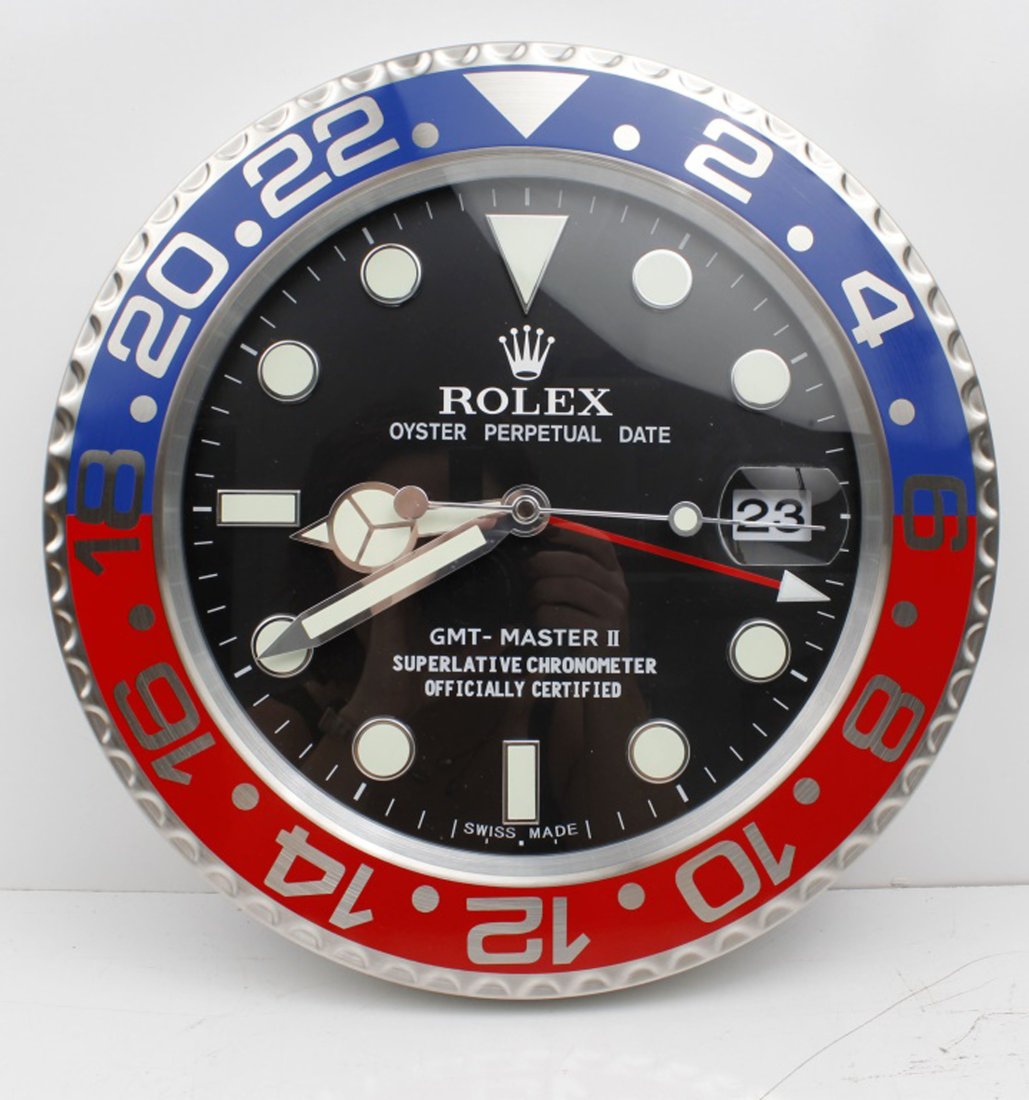 ROLEX DEALERS DISPLAY WALL CLOCK PEPSI GMT MASTER (119152B) on Feb 26