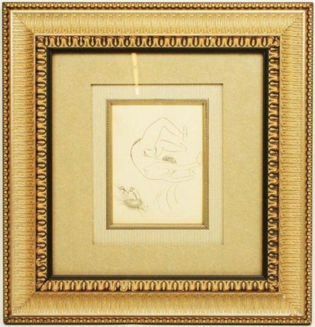 LUDOVIC RODO PISSARRO - LIBURNA - PENCIL SKETCH: LUDOVIC RODO PISSARRO - LIBURNA - PENCIL SKETCH Ludovic Rodo Pissarro (1878-1952) figure drawing entitled "Liburna". Pencil on paper, signed "L.R". Framed, matted and glazed. Size: 21 x 20 inches incl