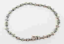14K WHITE GOLD LADIES DIAMOND TENNIS BRACELET (1 of 3)