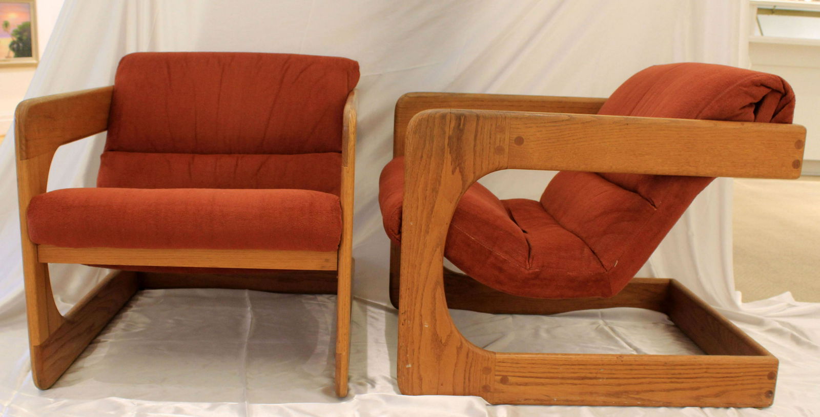 LOU HODGES 1979 SLING LOUNGE PAIR OF CHAIRS (1 of 4)