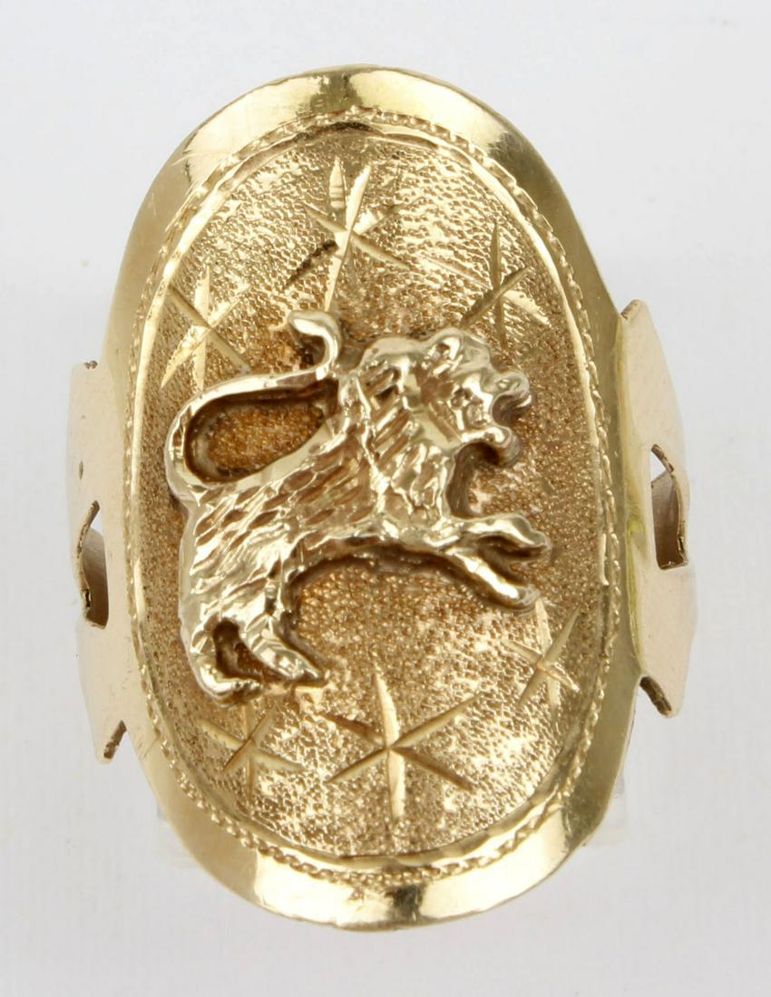 14K YELLOW GOLD LION RING (1 of 3)