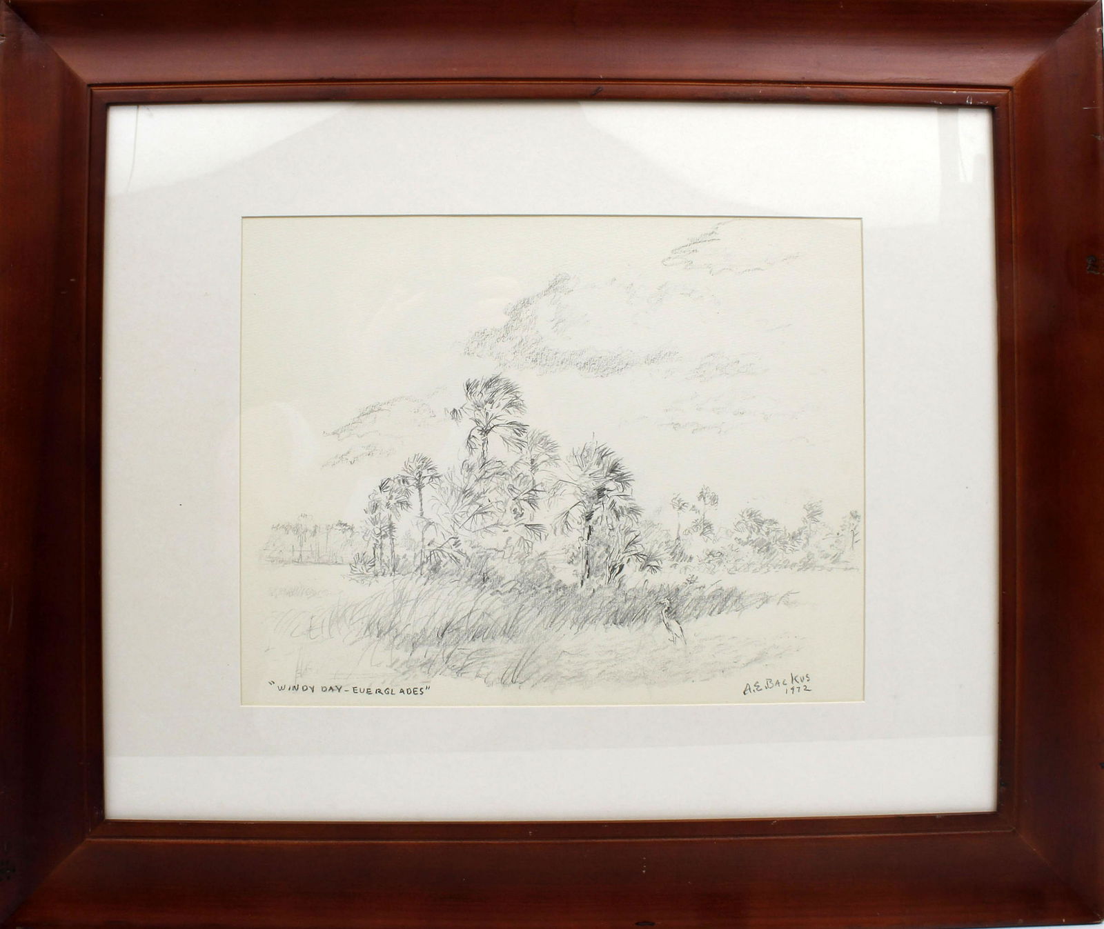 A.E. BACKUS FLORIDA ARTIST WINDY DAY EVERGLADES (1 of 4)