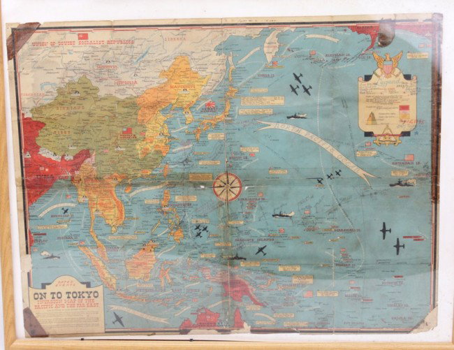 ON TO TOKYO WWII INVASION MAP OF THE PACIFIC