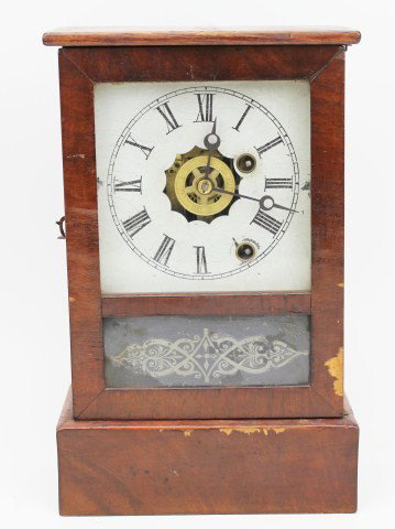 ANSONIA BRASS CO LIGHT WOOD MANTLE CLOCK