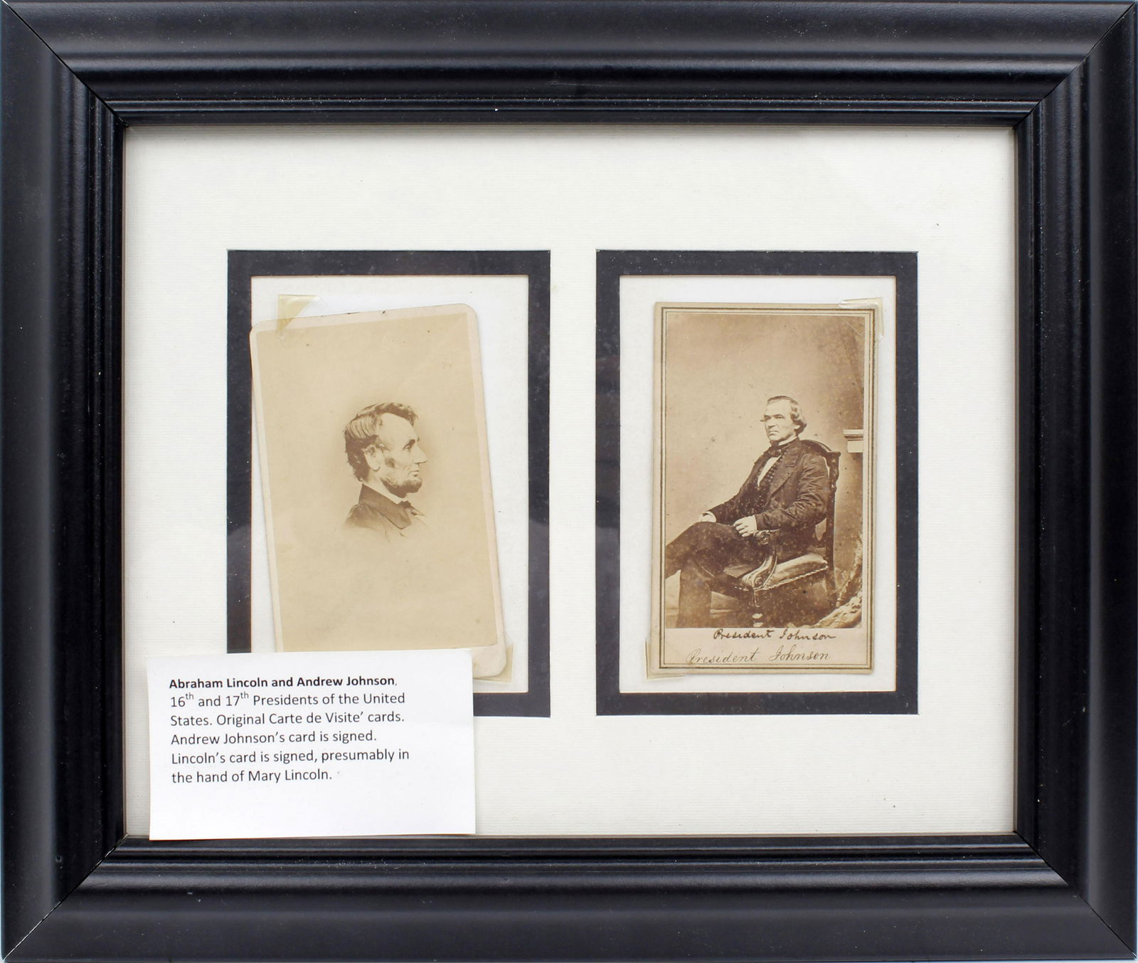 CARTE DE VISITE ABE LINOLN ANDREW JOHNSON (1 of 2)