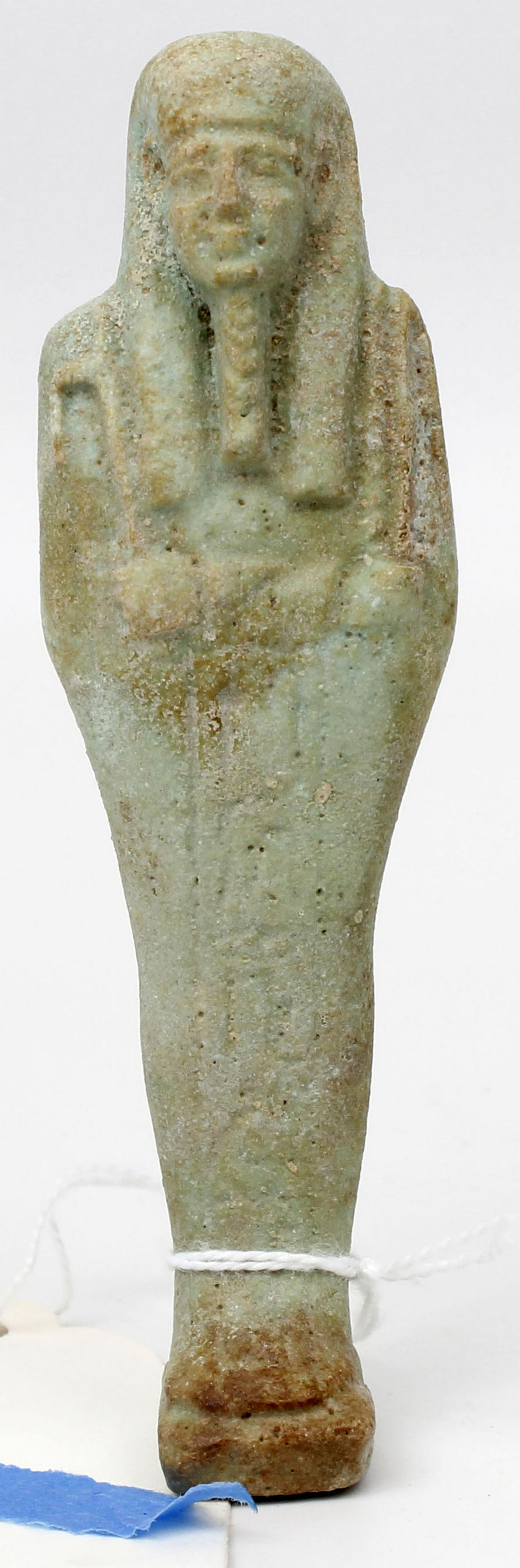 TALL EGYPTIAN GLAZED FAIENCE USHABTI  26TH DYNASTY (1 of 2)