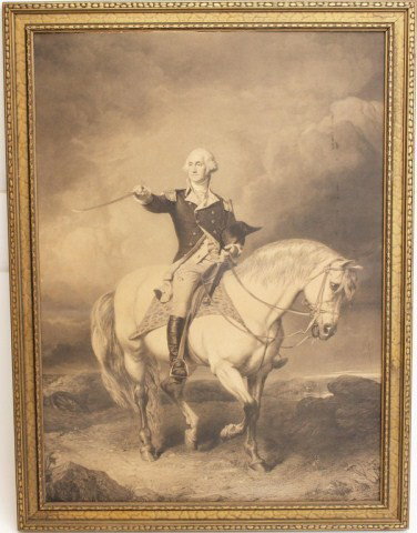 C1860 ENGRAVING WASHINGTON RECEIVING THE SALUTE: C1860 ENGRAVING WASHINGTON RECEIVING THE SALUTE Washington receiving a salute on the field of Trenton / John Faed, R.S.A.; Wm. Holl. by Holl, William, 1807-1871, engraver | Print. Created/Published: N
