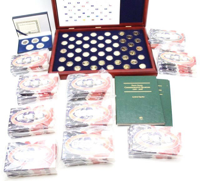 MASSIVE STATE QUARTER COLLECTION GOLD PLATINUM +: MASSIVE STATE QUARTER COLLECTION GOLD PLATINUM + 4 sets of all 10 years of state quarters (Denver and Pennsylvania mint, Gold and Platinum sets) Complete set of gold plated quarters. Two Fifty State C