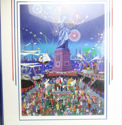 MELANIE TAYLOR KENT - STATUE OF LIBERTY CENTENIAL: MELANIE TAYLOR KENT - STATUE OF LIBERTY CENTENIAL Melanie Taylor Kent "Statue of Liberty Centenial". This lithograph is Signed in pencil to the bottom right and numbered 271/600. Size: 33" x 39" frame