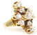 LADIES ANTIQUE 14K GOLD DIAMOND COCKTAIL RING